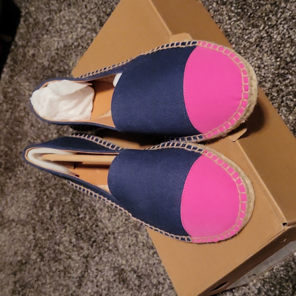 New In Box J. Crew Colorblock Cap Toe Slip On Espadrilles - Picture 3 of 5